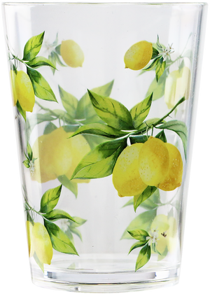 Fresh Lemons, Acrylic Drinkware, 8oz Juice Glass, Set of 6