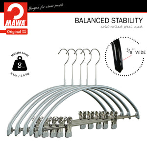 Euro, 40-PK, Pant Bar with Two Clips, Silver