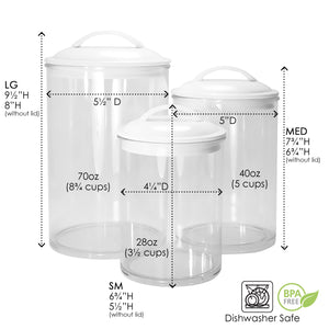 6pc Acrylic Canister Set, Pink
