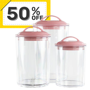 6pc Acrylic Canister Set, Pink