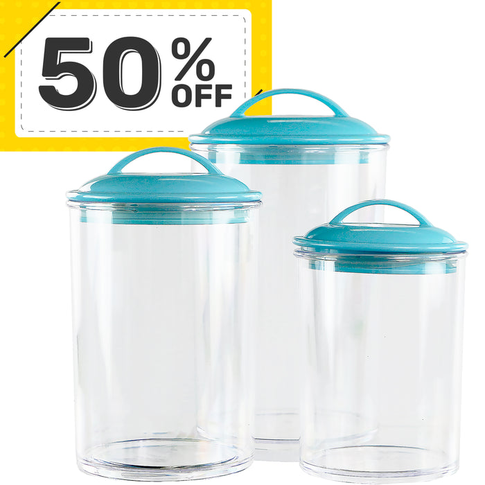 6pc Acrylic Canister Set, Turquoise