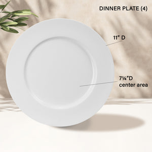 12pc Melamine Dinner Set, White