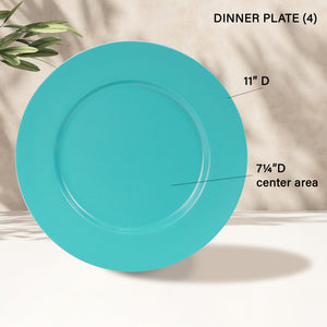 12pc Melamine Dinner Set, Turquoise