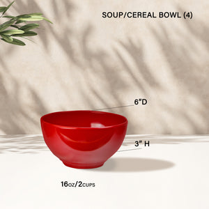 6pc Melamine Bowl Set, Red