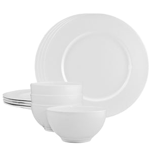 12pc Melamine Dinner Set, White