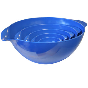 5pc Melamine Mixing Bowl Set, Azure