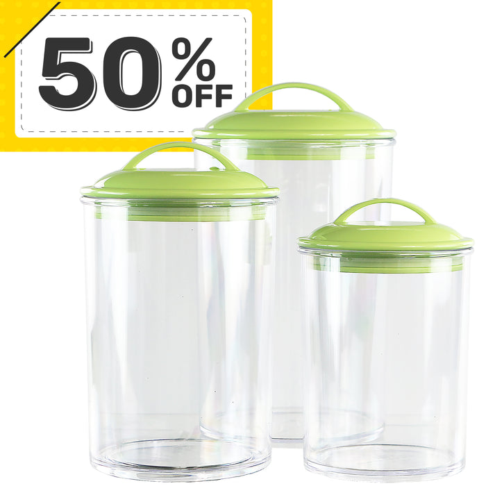 6pc Acrylic Canister Set, Lime