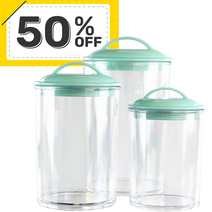 6pc Acrylic Canister Set, Seafoam