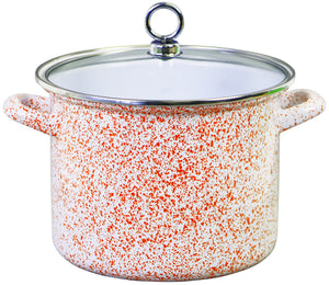 2.5 QT Enamel on Steel Stock Pot, Orange (Copy)