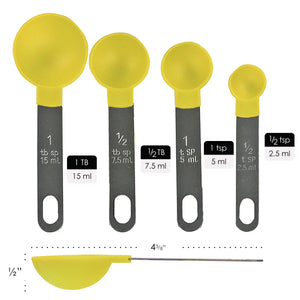 4pc Measuring Spoon Set, Lemon