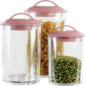 6pc Acrylic Canister Set, Pink
