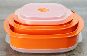 6pc Microwave Cookware & Storage Set, Orange