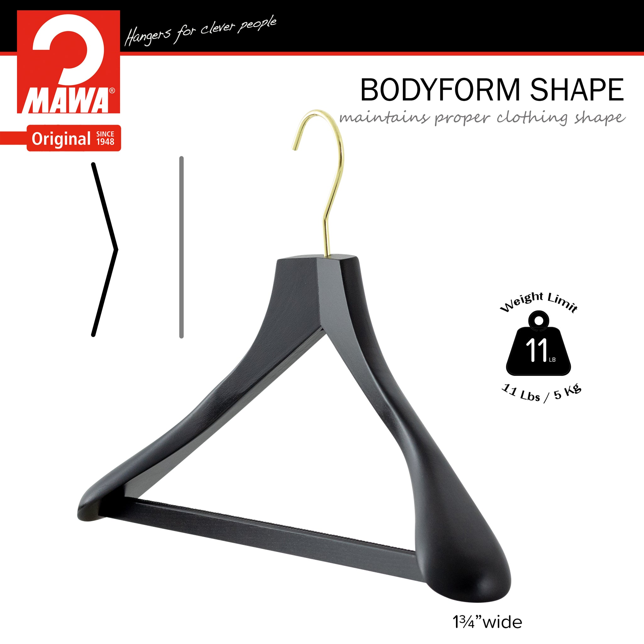 Metropolis Series, Bodyform Wide Shoulder Coat Hanger with Metropolis Series, Bodyform Wide Shoulder Coat Hanger with