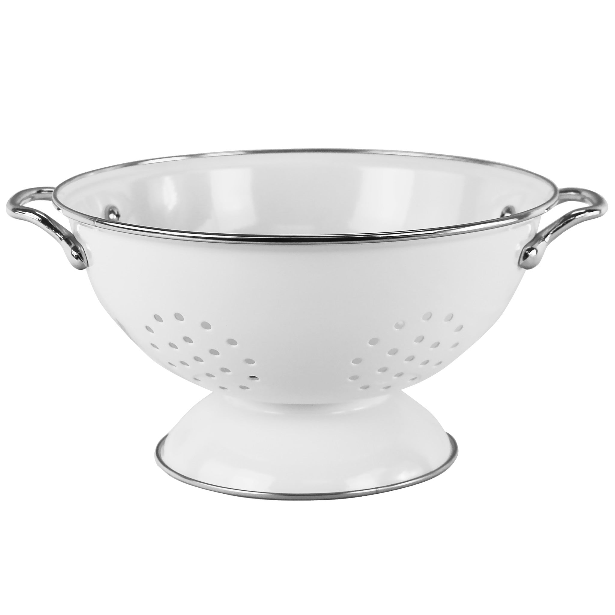 Powder Coated Colanders, White, 5 qt